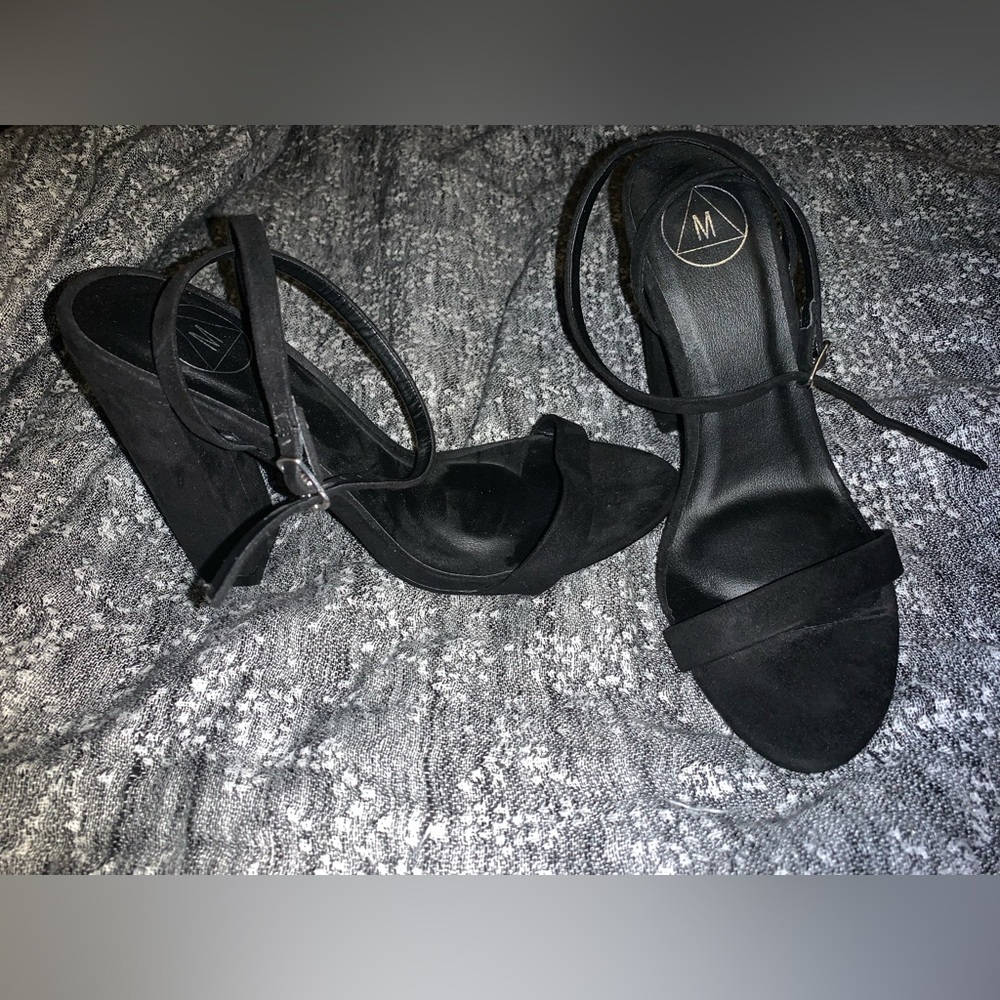 Missguided Black Barely There Block Heel - image 2